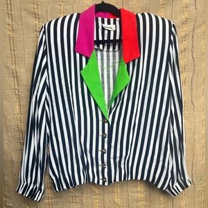 Vintage Black & White, Neon Jo Hardin Blazer Jacket - L/XL
